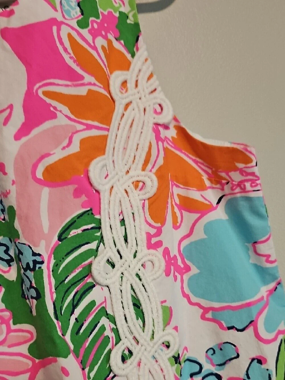 Lilly Pulitzer Target Pink Multi Floral Shift Dress with Lace Trim